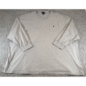 Polo Ralph Lauren Shirt Mens 5XB Gray Pocket Crewneck Big Tall Pony Logo Tee